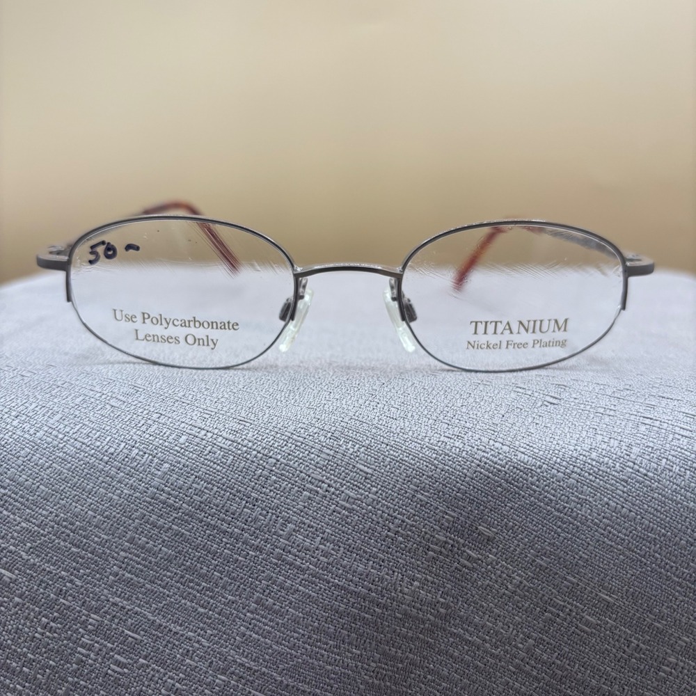 Titmus TS2 LBR Titanium Oval Eyeglass Frames Gunmetal Z87-2 Safety 48-21-140